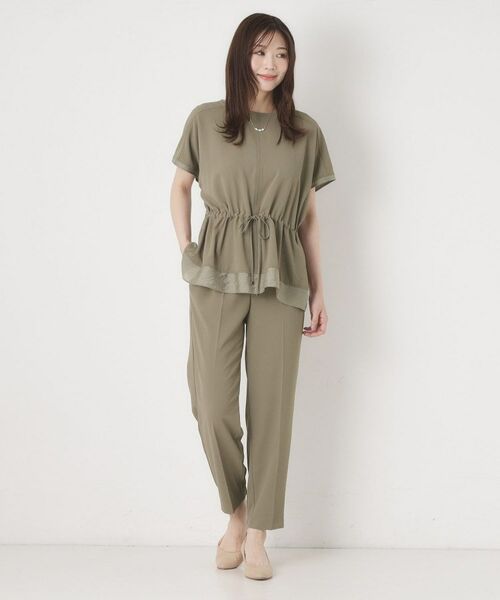 CORDIER / コルディア カットソー | 【接触冷感／M～3Lサイズ／セットアップ／2WAYストレッチ／洗える】ドロストデザインジョーゼットプルオーバー | 詳細11
