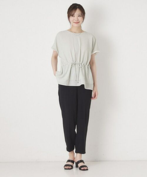 CORDIER / コルディア カットソー | 【接触冷感／M～3Lサイズ／セットアップ／2WAYストレッチ／洗える】ドロストデザインジョーゼットプルオーバー | 詳細13