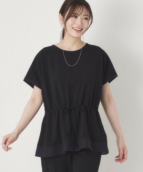 CORDIER / コルディア カットソー | 【接触冷感／M～3Lサイズ／セットアップ／2WAYストレッチ／洗える】ドロストデザインジョーゼットプルオーバー | 詳細17