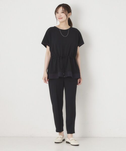 CORDIER / コルディア カットソー | 【接触冷感／M～3Lサイズ／セットアップ／2WAYストレッチ／洗える】ドロストデザインジョーゼットプルオーバー | 詳細19