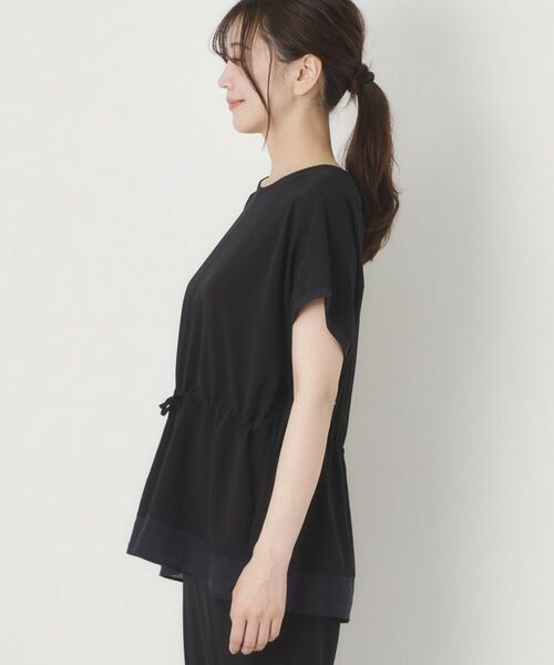 CORDIER / コルディア カットソー | 【接触冷感／M～3Lサイズ／セットアップ／2WAYストレッチ／洗える】ドロストデザインジョーゼットプルオーバー | 詳細2