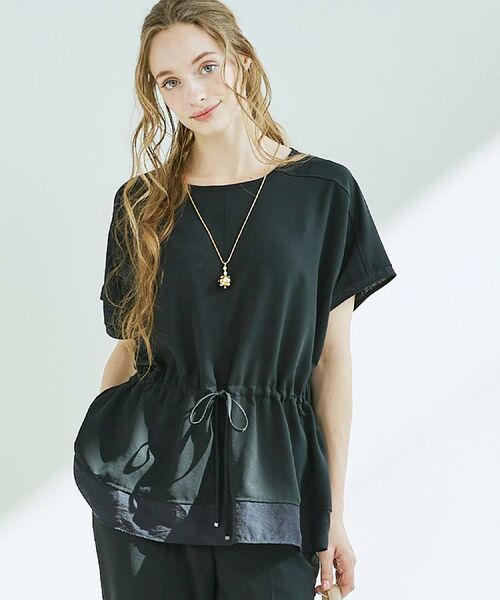 CORDIER / コルディア カットソー | 【接触冷感／M～3Lサイズ／セットアップ／2WAYストレッチ／洗える】ドロストデザインジョーゼットプルオーバー | 詳細22