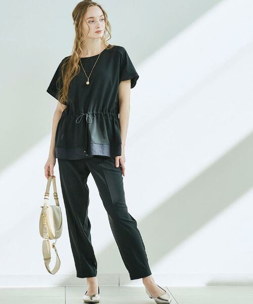 CORDIER / コルディア カットソー | 【接触冷感／M～3Lサイズ／セットアップ／2WAYストレッチ／洗える】ドロストデザインジョーゼットプルオーバー | 詳細24