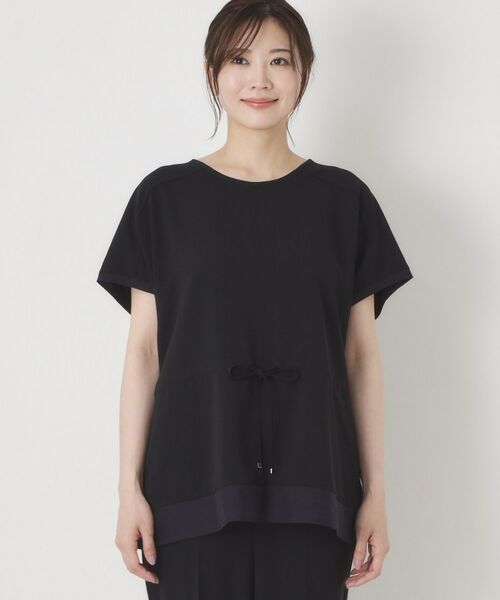 CORDIER / コルディア カットソー | 【接触冷感／M～3Lサイズ／セットアップ／2WAYストレッチ／洗える】ドロストデザインジョーゼットプルオーバー | 詳細4