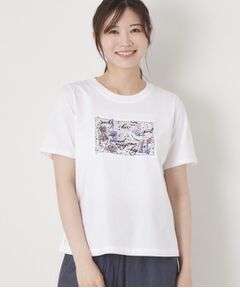 CORDIER / コルディア Tシャツ | 【M～3Lサイズ】パッチワークデザインボーダーTシャツ