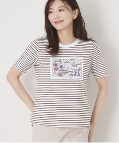 CORDIER / コルディア Tシャツ | 【M～3Lサイズ】パッチワークデザインボーダーTシャツ