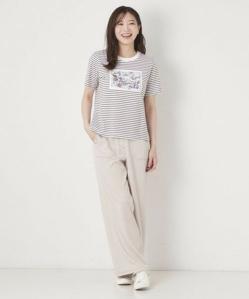 CORDIER / コルディア Tシャツ | 【M～3Lサイズ】パッチワークデザインボーダーTシャツ | 詳細12