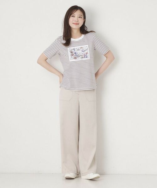 CORDIER / コルディア Tシャツ | 【M～3Lサイズ】パッチワークデザインボーダーTシャツ | 詳細13