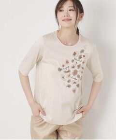 アニマルテイスト刺繍＆スパンコールデザインTシャツ