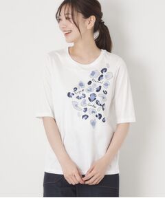 CORDIER / コルディア Tシャツ | アニマルテイスト刺繍＆スパンコールデザインTシャツ