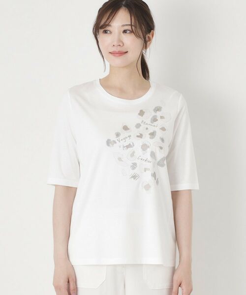 CORDIER / コルディア Tシャツ | アニマルテイスト刺繍&スパンコールデザインTシャツ | 詳細1