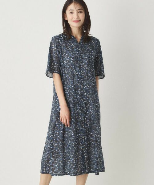 CORDIER / コルディア ミニ丈・ひざ丈ワンピース | 一枚着も羽織もお任せ フラワープリントワンピース(ブルー(193))