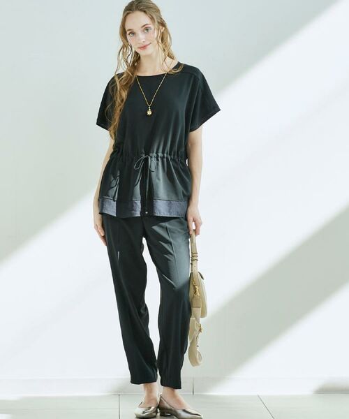 CORDIER / コルディア パンツ | 【接触冷感／S～4Lサイズ／セットアップ／2WAYストレッチ／洗える】ジョーゼットジョガーパンツ | 詳細18
