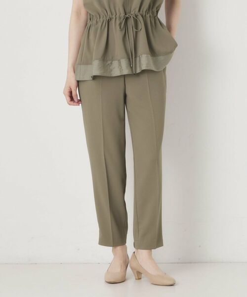 CORDIER / コルディア パンツ | 【接触冷感／S～4Lサイズ／セットアップ／2WAYストレッチ／洗える】ジョーゼットジョガーパンツ（カーキ(027)）