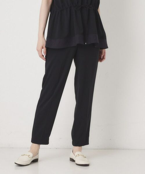 CORDIER / コルディア パンツ | 【接触冷感／S～4Lサイズ／セットアップ／2WAYストレッチ／洗える】ジョーゼットジョガーパンツ（ネイビー(094)）