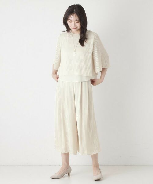 CORDIER / コルディア ショート・ハーフ・半端丈パンツ | 【セットアップ可】夏のお出かけ服 シアーストライプガウチョパンツ | 詳細12