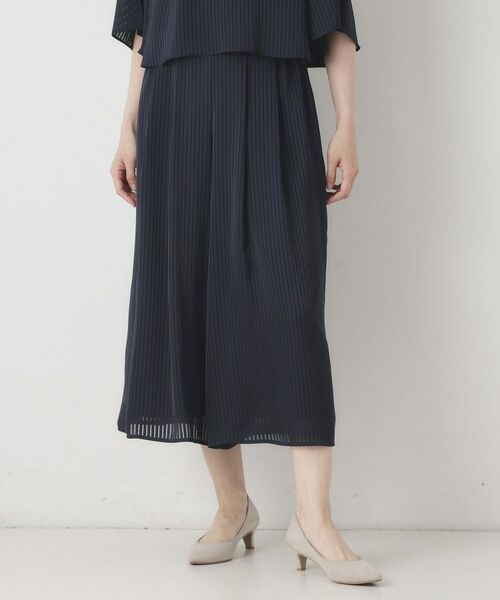 CORDIER / コルディア ショート・ハーフ・半端丈パンツ | 【セットアップ可】夏のお出かけ服 シアーストライプガウチョパンツ | 詳細15