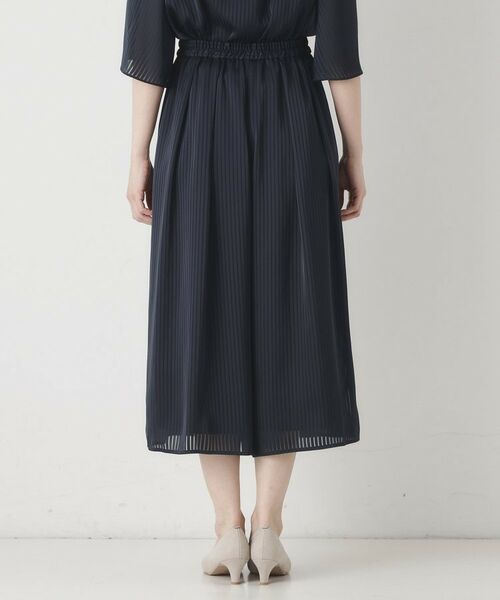 CORDIER / コルディア ショート・ハーフ・半端丈パンツ | 【セットアップ可】夏のお出かけ服 シアーストライプガウチョパンツ | 詳細3