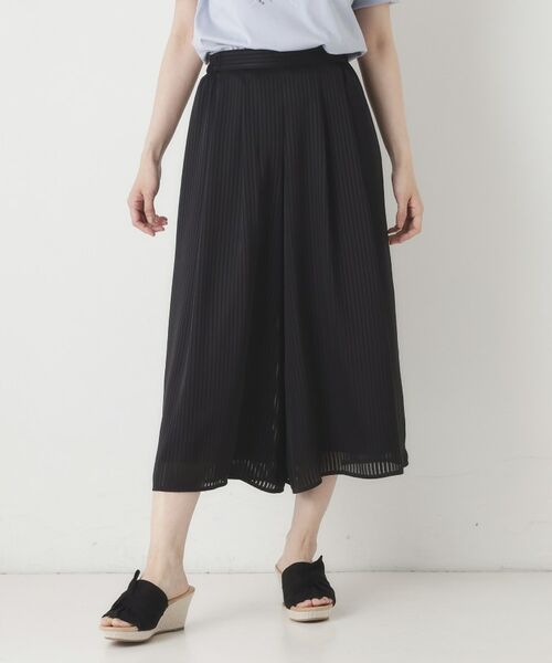 CORDIER / コルディア ショート・ハーフ・半端丈パンツ | 【セットアップ可】夏のお出かけ服 シアーストライプガウチョパンツ | 詳細7