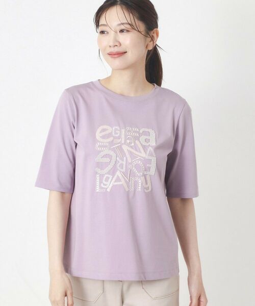 CORDIER / コルディア カットソー | 【M~4Lサイズ/接触冷感】クリアジャージ5分袖Tシャツ(ピンク(071))