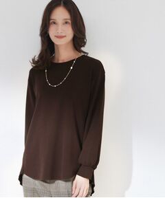 CORDIER / コルディア カットソー | 【M～3Lサイズ／洗える／ストレッチ】スポンディッシュ上品プルオーバージャージ