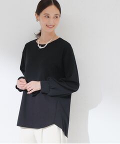 CORDIER / コルディア カットソー | 【M～3Lサイズ／洗える／ストレッチ】スポンディッシュ上品プルオーバージャージ