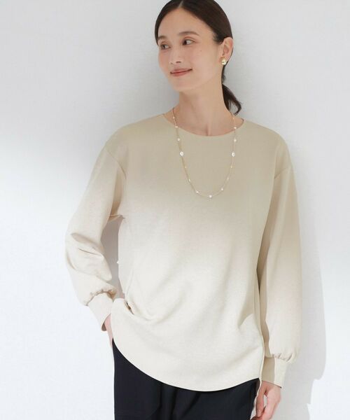 CORDIER / コルディア カットソー | 【M~3Lサイズ/洗える/ストレッチ】スポンディッシュ上品プルオーバージャージ(ベージュ(052))