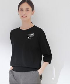 CORDIER / コルディア ニット・セーター | 刺繍ポイント艶やかプルオーバーニット