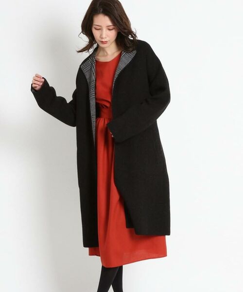 セール リバーシブルロングニットコート ノーカラージャケット Coup De Chance クードシャンス ファッション通販 タカシマヤファッションスクエア