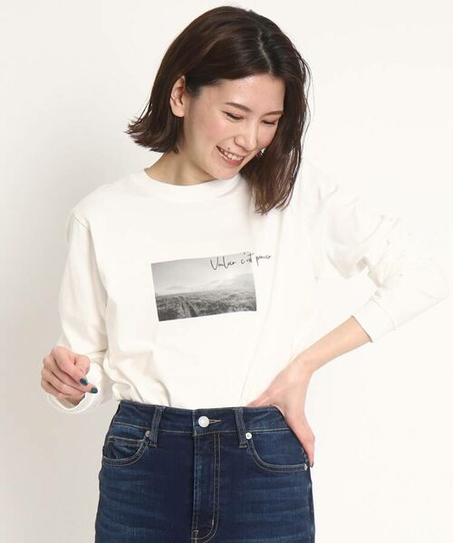 COUP DE CHANCE / クードシャンス Tシャツ | 【WORLD for the World】フォト&メッセージプリント長袖Tシャツ | 詳細5