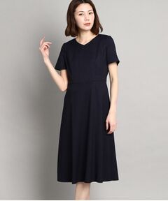 ◆【きれいめ/上品/セット対応/日本製/洗える】リネンライクストレッチワンピース