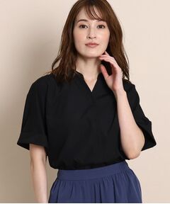 【洗える／日本製】パンツスタイルにおすすめ 比翼仕立てシャツ