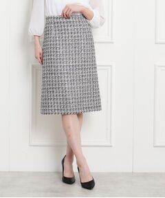 【日本製/セレモニー/ファンシーツィード/セットアップ可】華やかで上品に着映えるAラインスカート