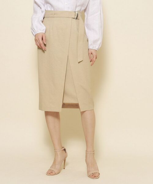 COUP DE CHANCE / クードシャンス ミニ・ひざ丈スカート | 【洗える】女性らしい美しさを演出する ラップデザインのタイトスカート | 詳細5