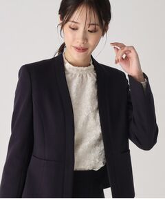 COUP DE CHANCE / クードシャンス ノーカラージャケット | 【日本製／伸縮性／着心地◎／通勤／セットアップ可】拘りの女性らしいシルエット！ノーカラージャケット