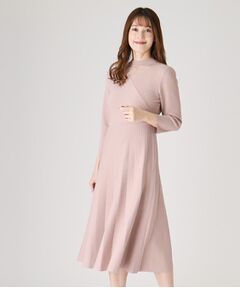 【洗える／日本製】美シルエット！上品に華やぐニットワンピース