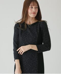 COUP DE CHANCE / クードシャンス ミニ丈・ひざ丈ワンピース | 【日本製／美シルエット／伸縮性】スタイルアップ効果！ラメ入ジャカード素材が華やかなIラインワンピース