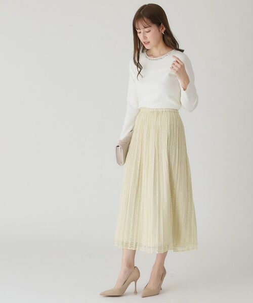 COUP DE CHANCE / クードシャンス スカート | 【洗える】レース素材プリーツスカート | 詳細1