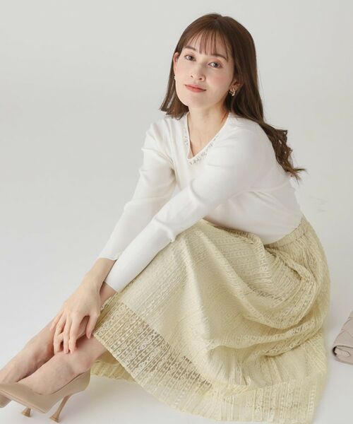 COUP DE CHANCE / クードシャンス スカート | 【洗える】レース素材プリーツスカート | 詳細3