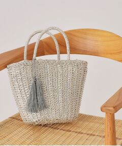 COUP DE CHANCE / クードシャンス ハンドバッグ | シルバー＆ガンメタの上品な輝き！手編みの大人ペーパーカゴバッグ