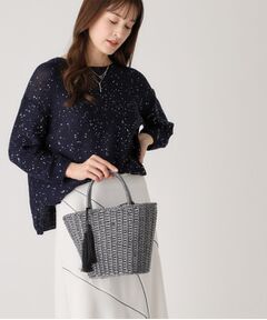 COUP DE CHANCE / クードシャンス ハンドバッグ | シルバー＆ガンメタの上品な輝き！手編みの大人ペーパーカゴバッグ