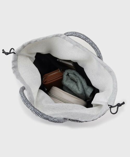 COUP DE CHANCE / クードシャンス ハンドバッグ | シルバー＆ガンメタの上品な輝き！手編みの大人ペーパーカゴバッグ | 詳細12