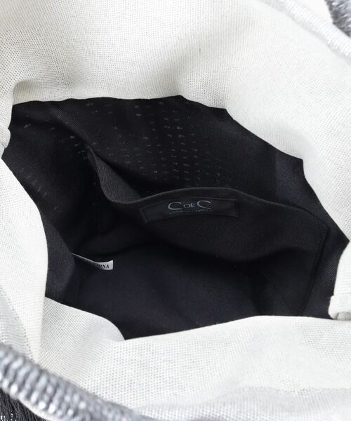 COUP DE CHANCE / クードシャンス ハンドバッグ | シルバー＆ガンメタの上品な輝き！手編みの大人ペーパーカゴバッグ | 詳細13