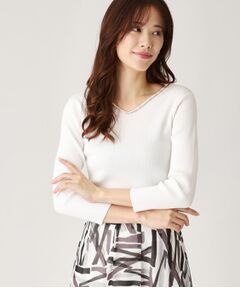 COUP DE CHANCE / クードシャンス ニット・セーター | 【洗える】ビジューリブニットトップス