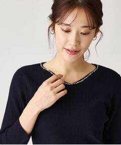 COUP DE CHANCE / クードシャンス ニット・セーター | 【洗える】ビジューリブニットトップス