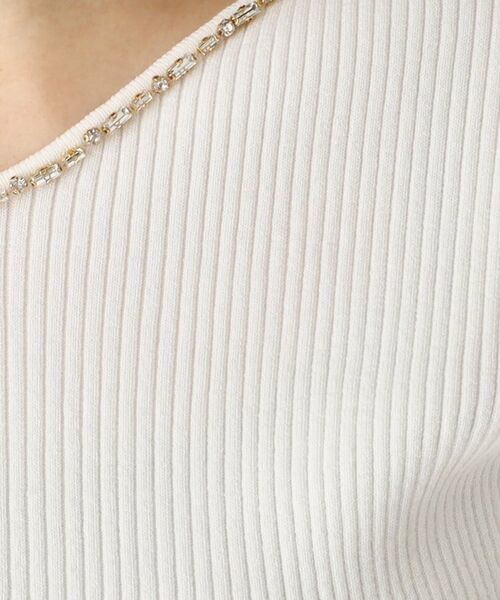 COUP DE CHANCE / クードシャンス ニット・セーター | 【洗える】ビジューリブニットトップス | 詳細3