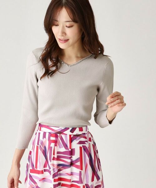 COUP DE CHANCE / クードシャンス ニット・セーター | 【洗える】ビジューリブニットトップス | 詳細4
