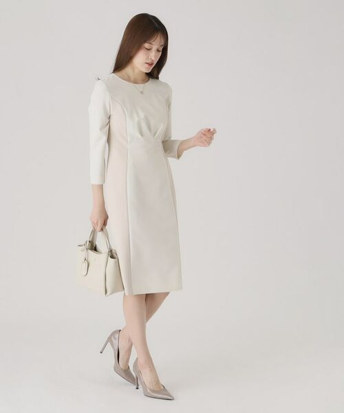 COUP DE CHANCE / クードシャンス ミニ丈・ひざ丈ワンピース | 【洗える/日本製】配色使いワンピース | 詳細2