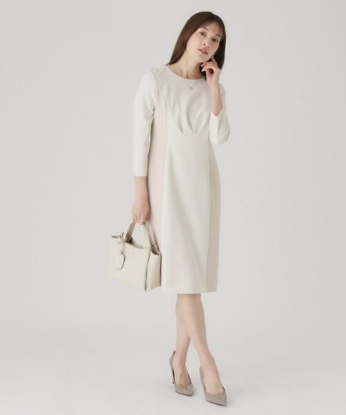 COUP DE CHANCE / クードシャンス ミニ丈・ひざ丈ワンピース | 【洗える/日本製】配色使いワンピース | 詳細3