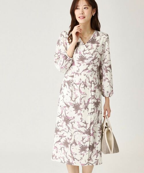 COUP DE CHANCE / クードシャンス ミニ丈・ひざ丈ワンピース | 【洗える/日本製】オリジナルプリントのワンピース(ライトピンク(170))